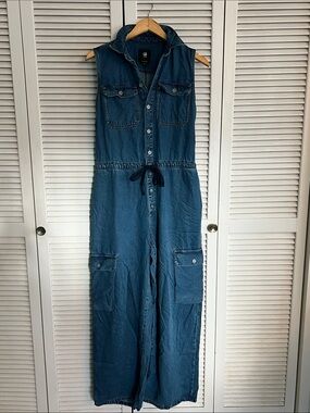 G STAR Denim Sleeveless Utility Jumpsuit - Blue